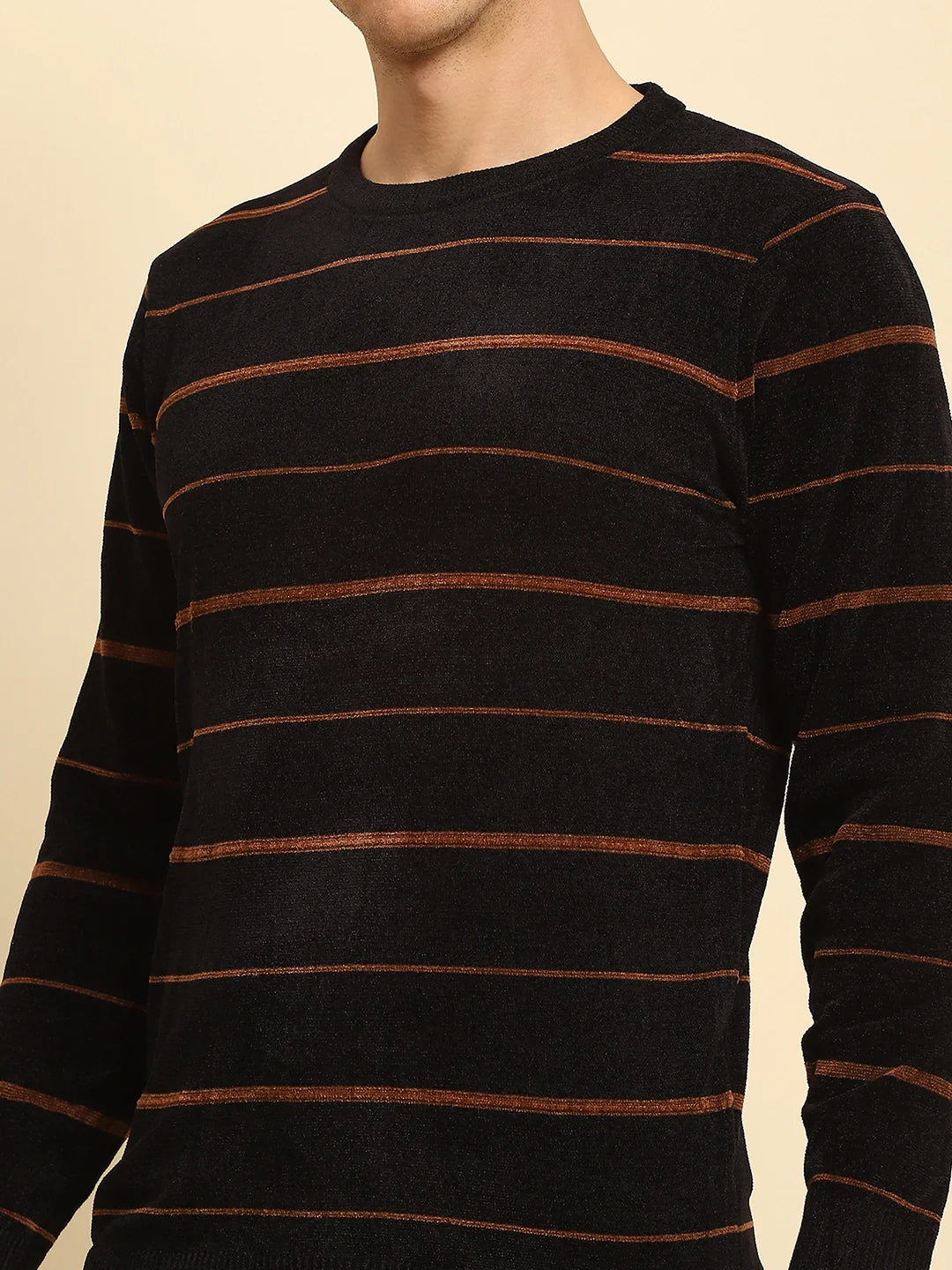 Black Velvet Striped Pullover - Global Republic