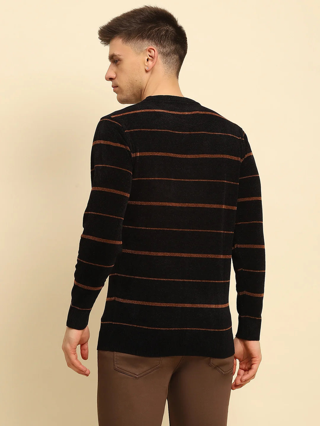 Black Velvet Striped Pullover - Global Republic