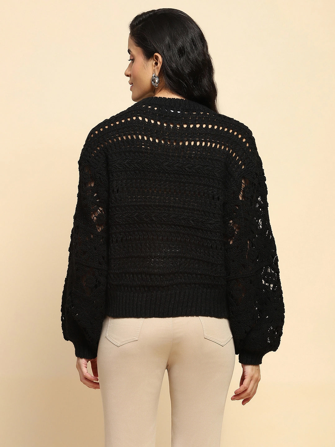 Black Relaxed Fit Pullover - Global Republic