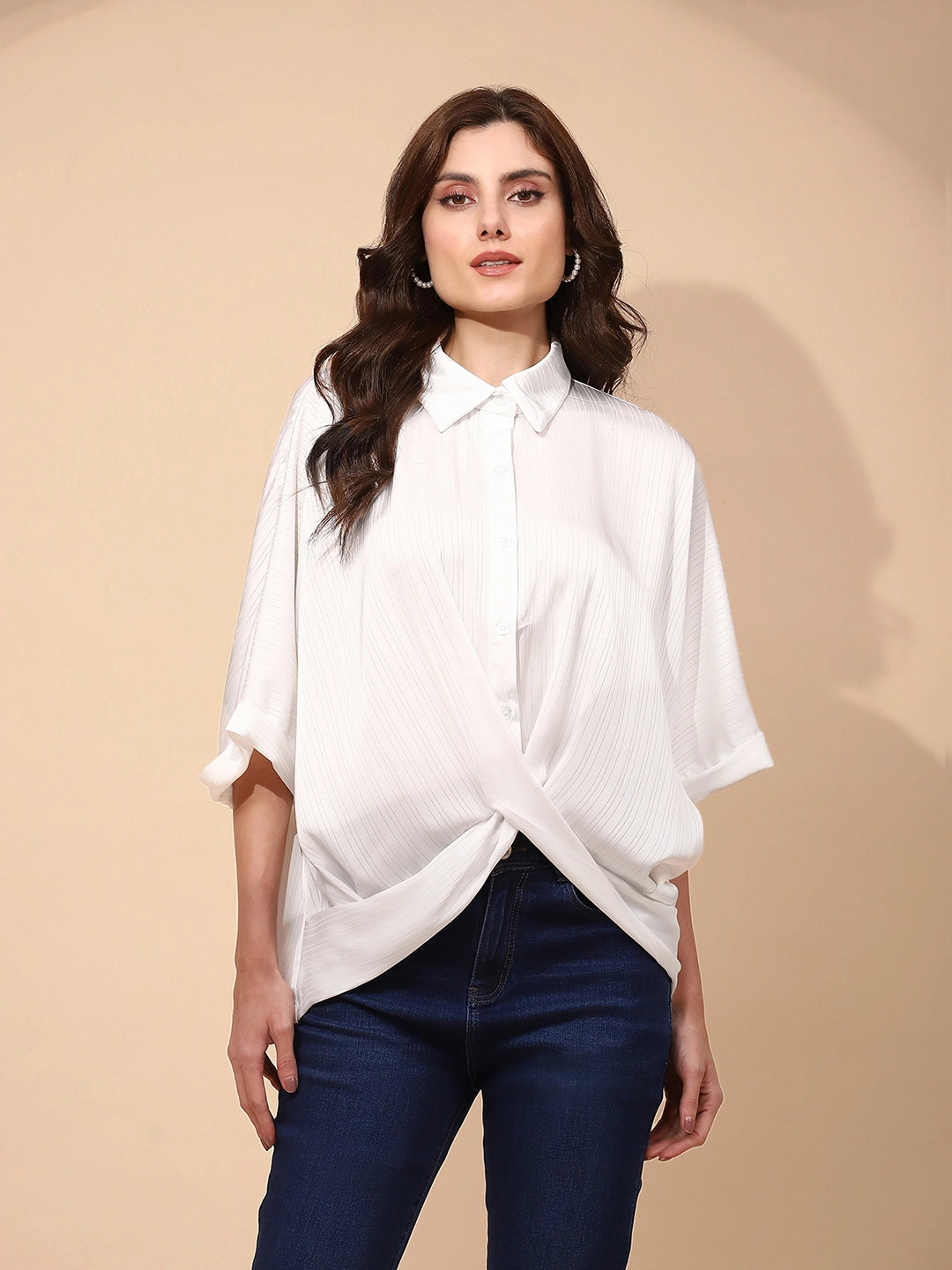 White  Blouson Top - Global Republic