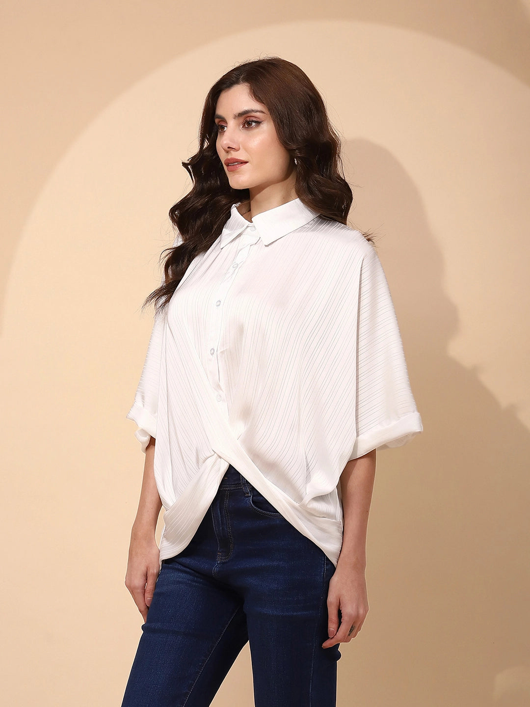 White  Blouson Top - Global Republic