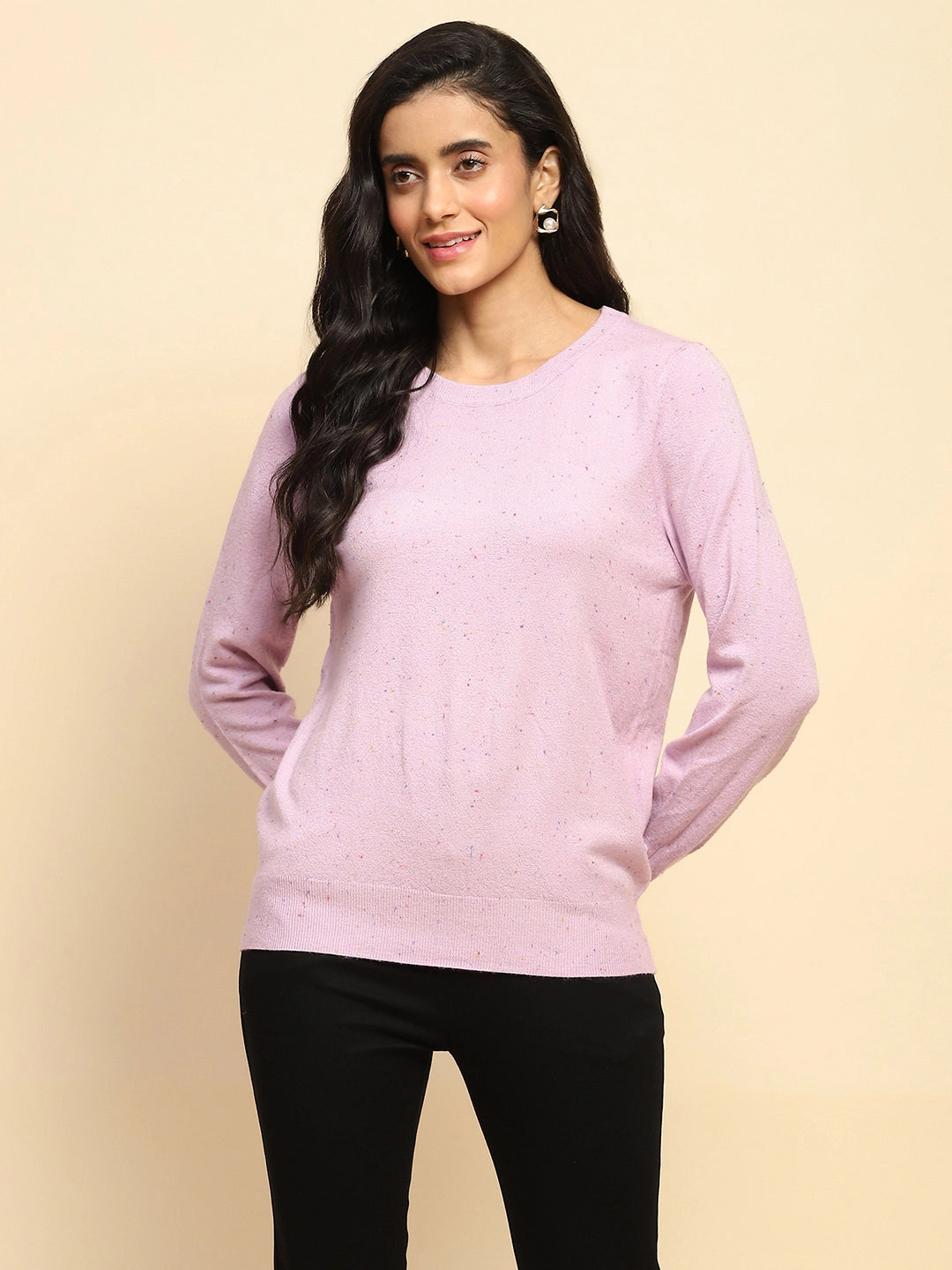 Lilac Viscose Blend Pullover - Global Republic