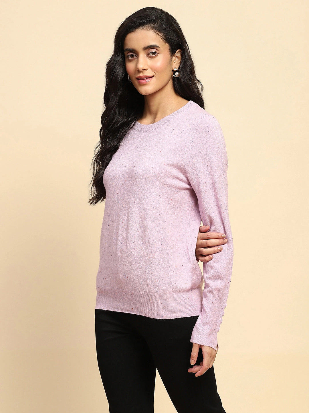 Lilac Viscose Blend Pullover - Global Republic