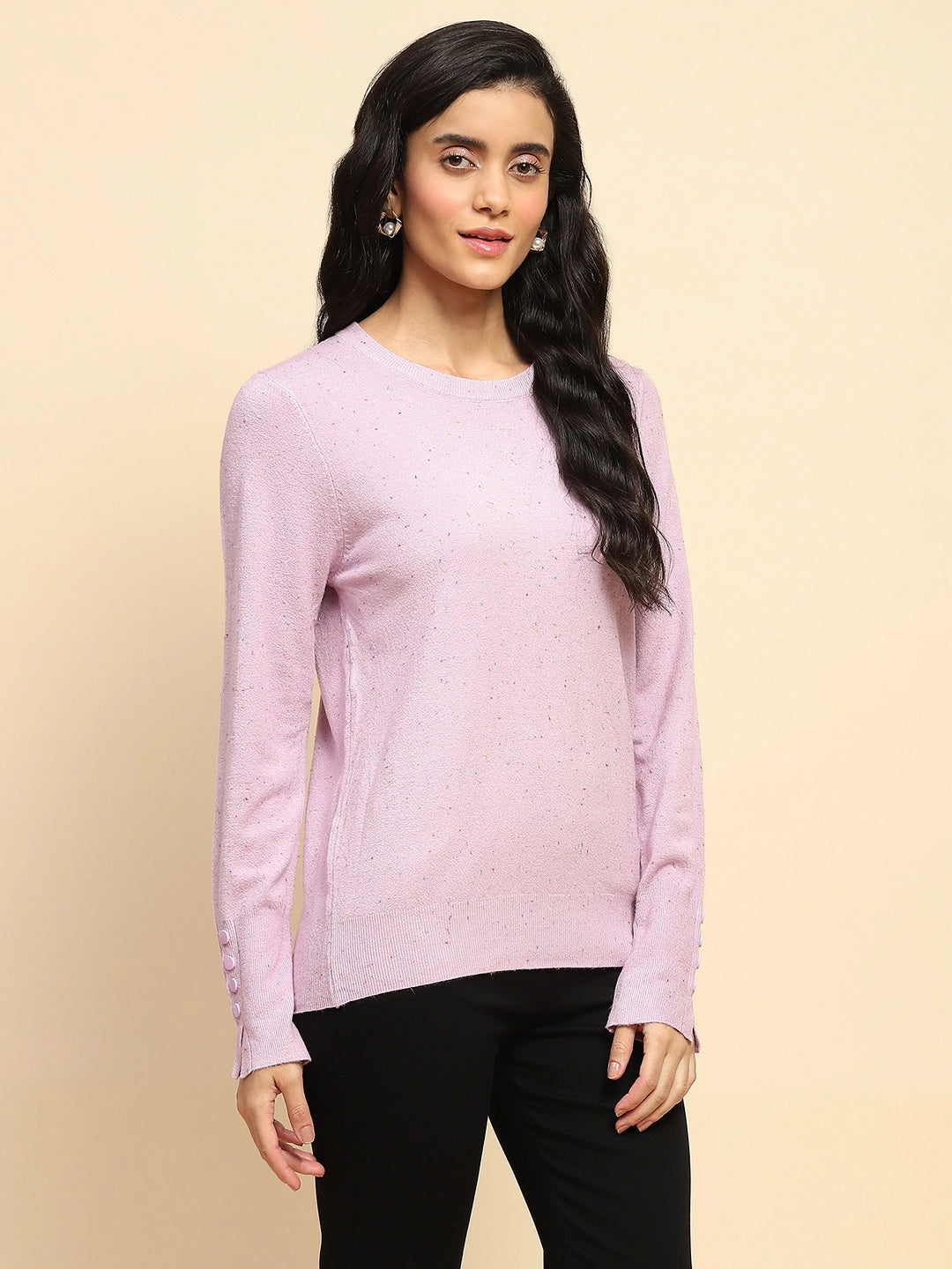 Lilac Viscose Blend Pullover - Global Republic