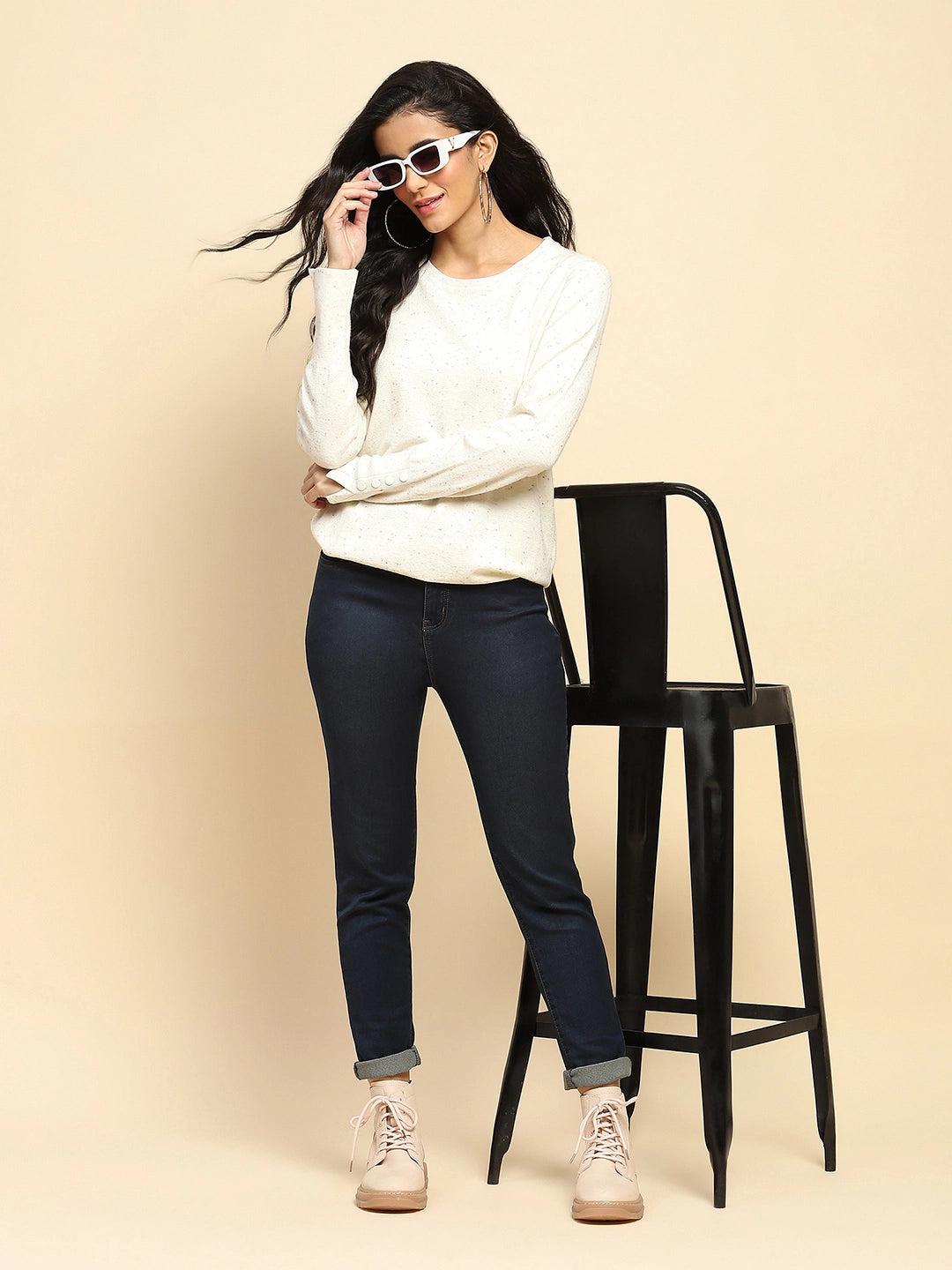 Off-White Viscose Blend Pullover - Global Republic