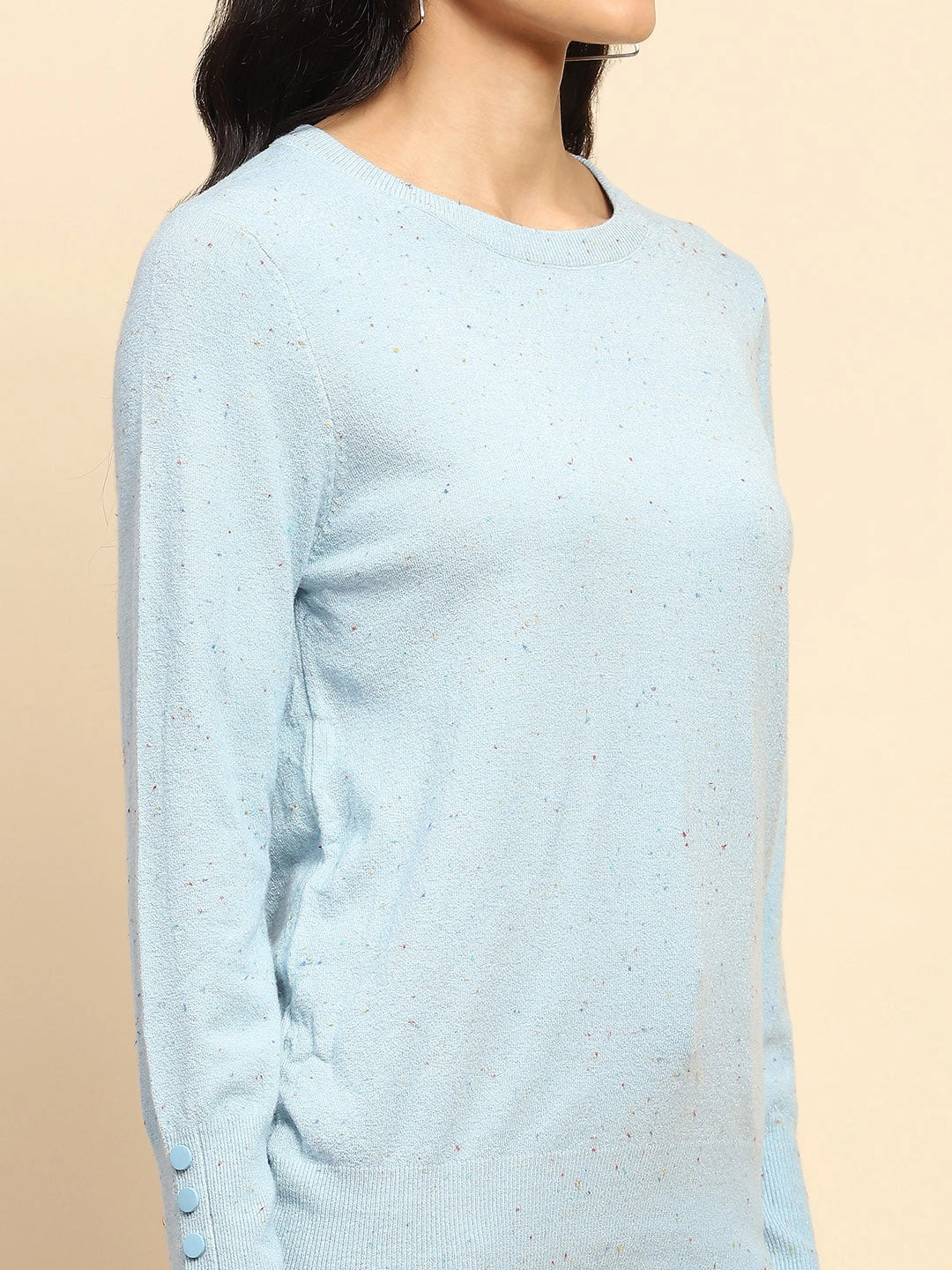 Sky Blue Viscose Blend Pullover - Global Republic