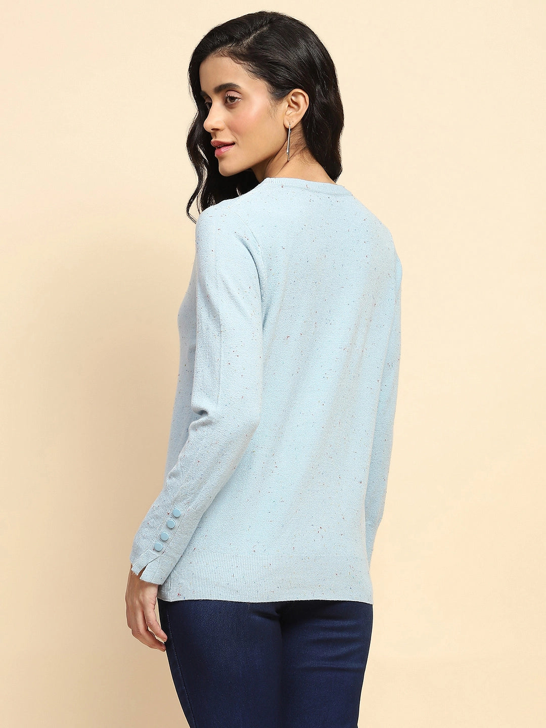 Sky Blue Viscose Blend Pullover - Global Republic