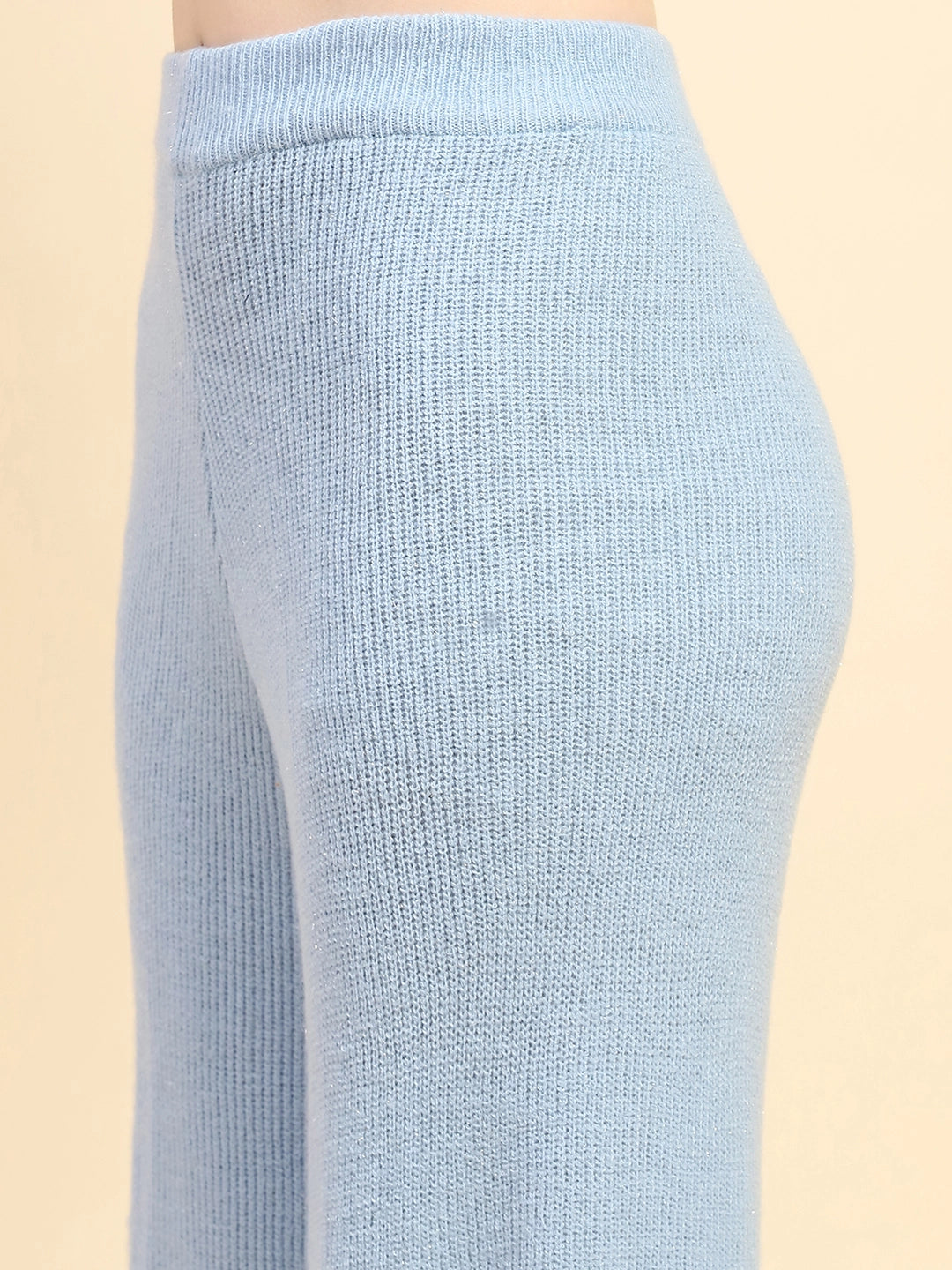 Blue Solid Acrylic Blend Winter Co-ord Set - Global Republic