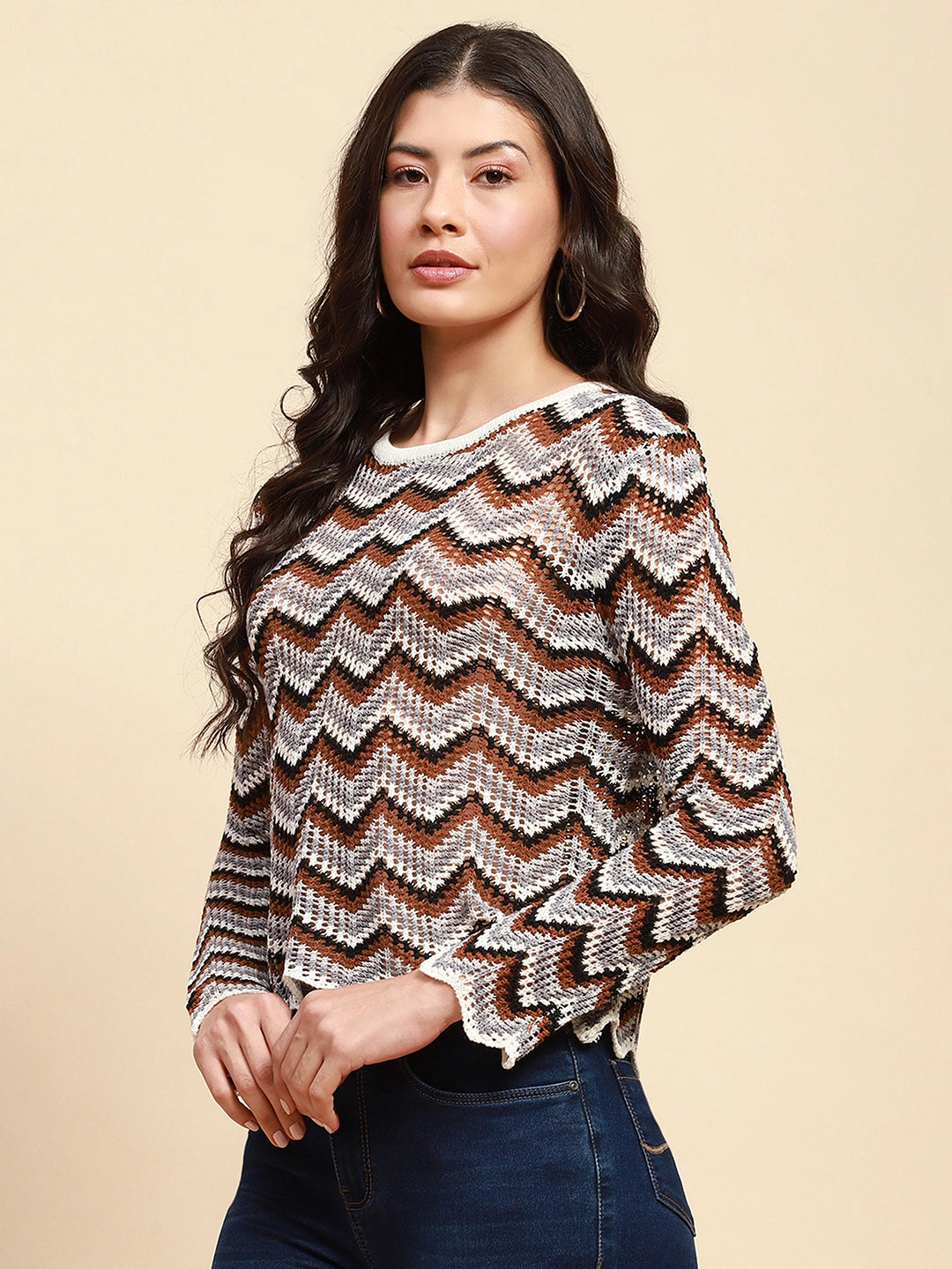 Grey Acrylic Loose Fit Top - Global Republic