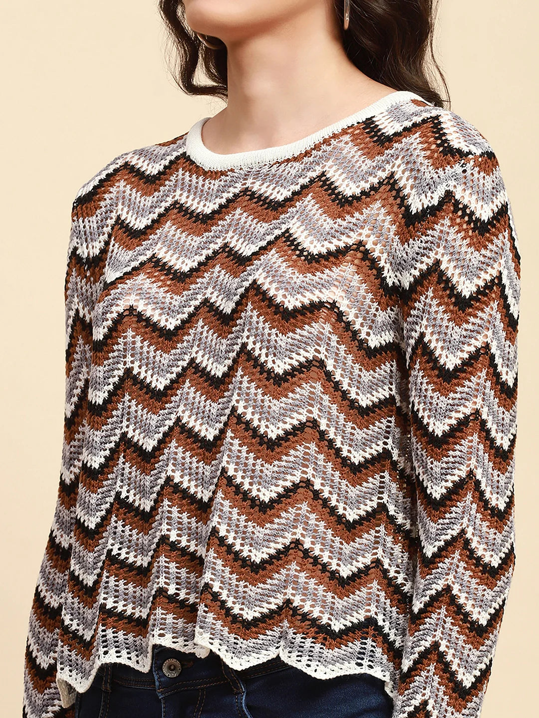 Grey Acrylic Loose Fit Top - Global Republic