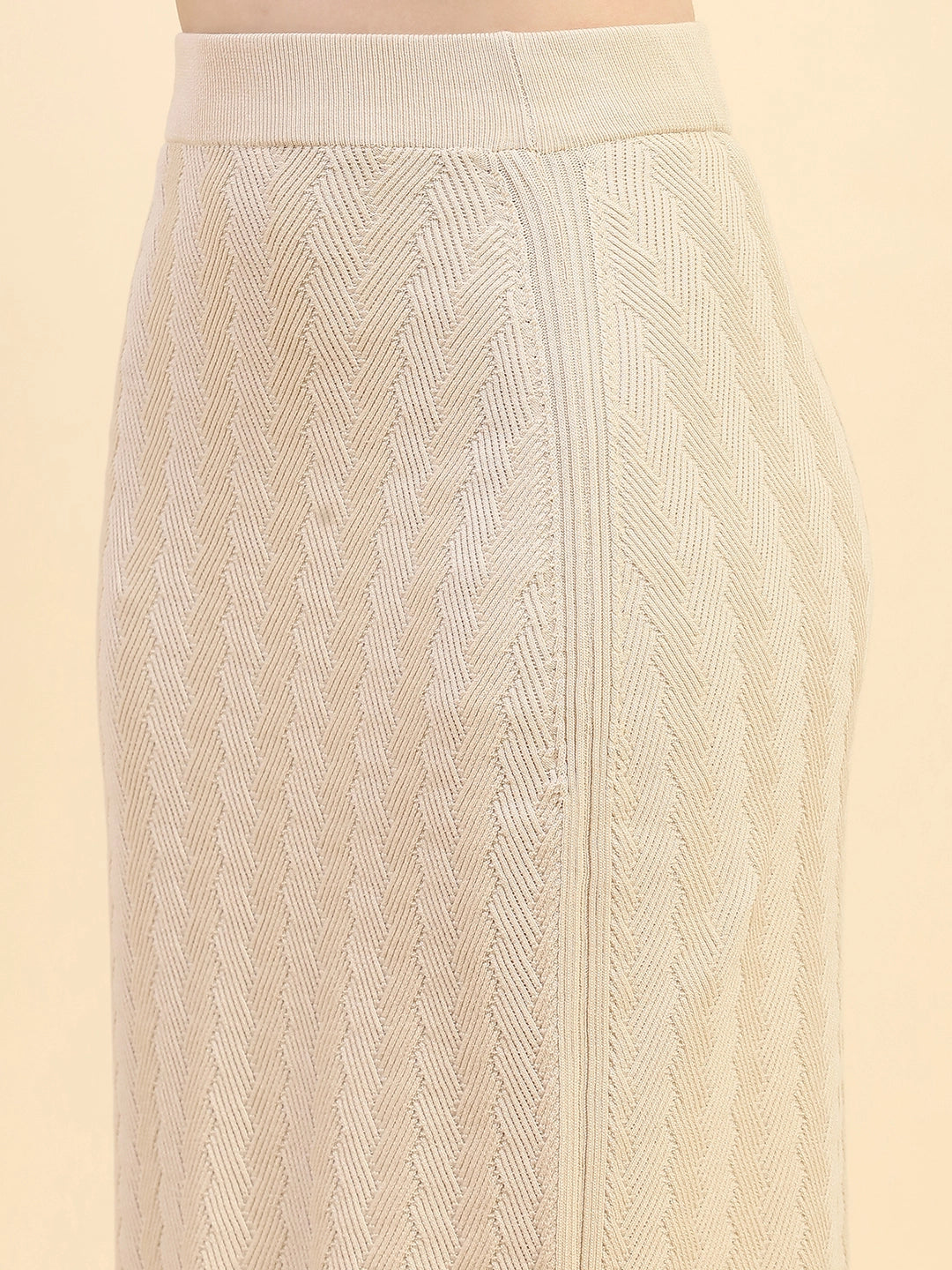 Beige Solid Viscose Blend Co-ord Set - Global Republic