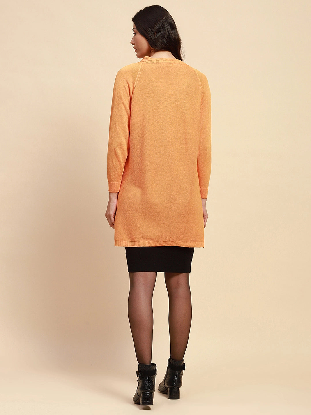 Yellow Viscose Loose Fit Winter Shrug - Global Republic