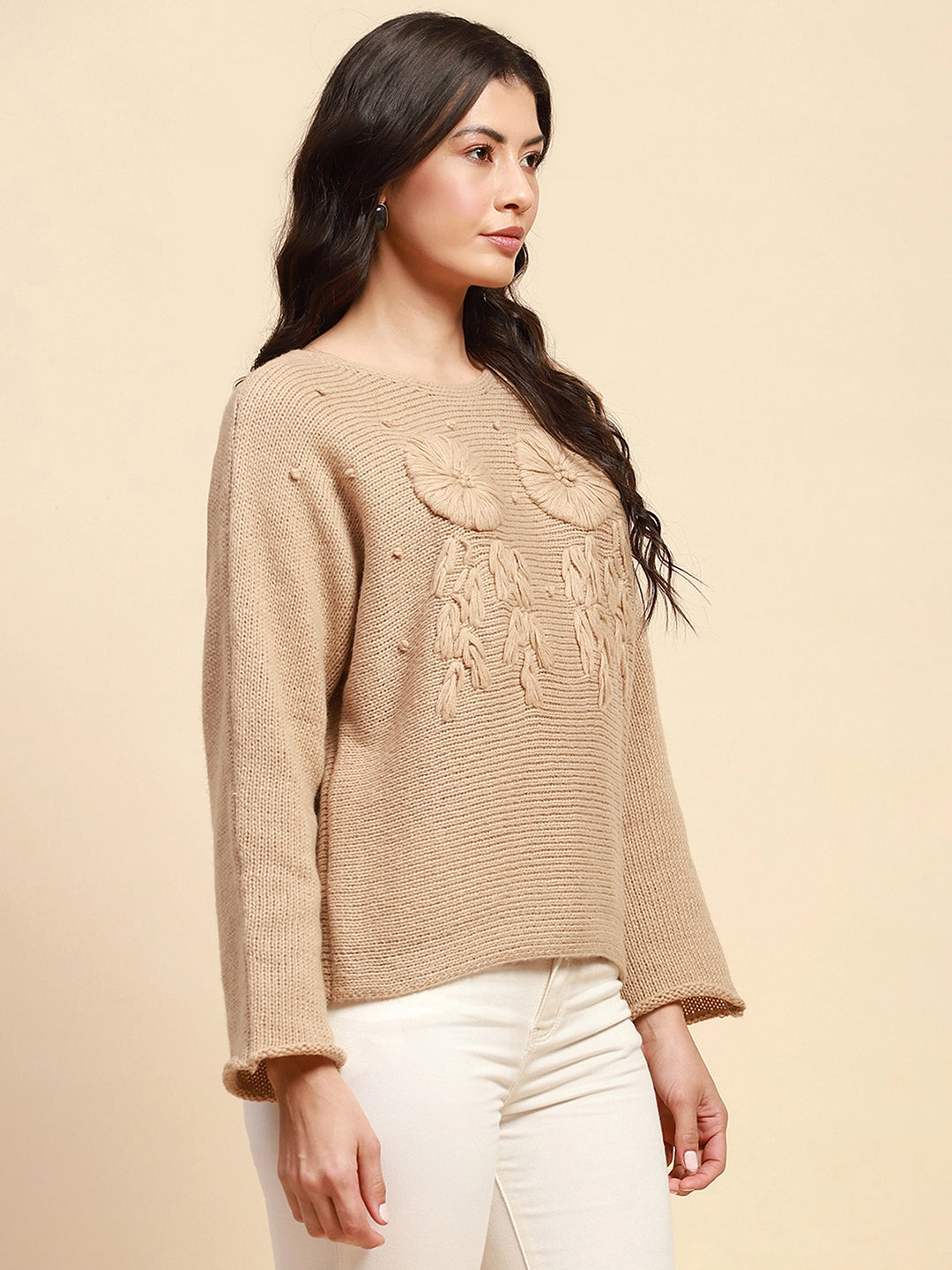Khaki Loose Pullover - Global Republic