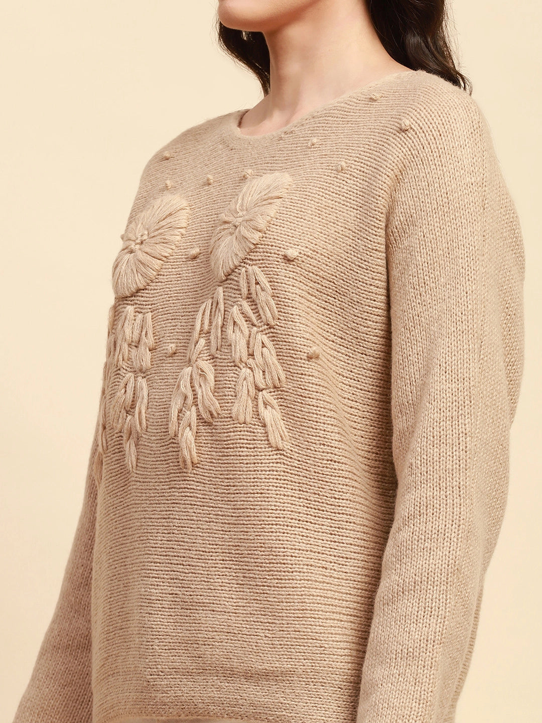 Khaki Loose Pullover - Global Republic