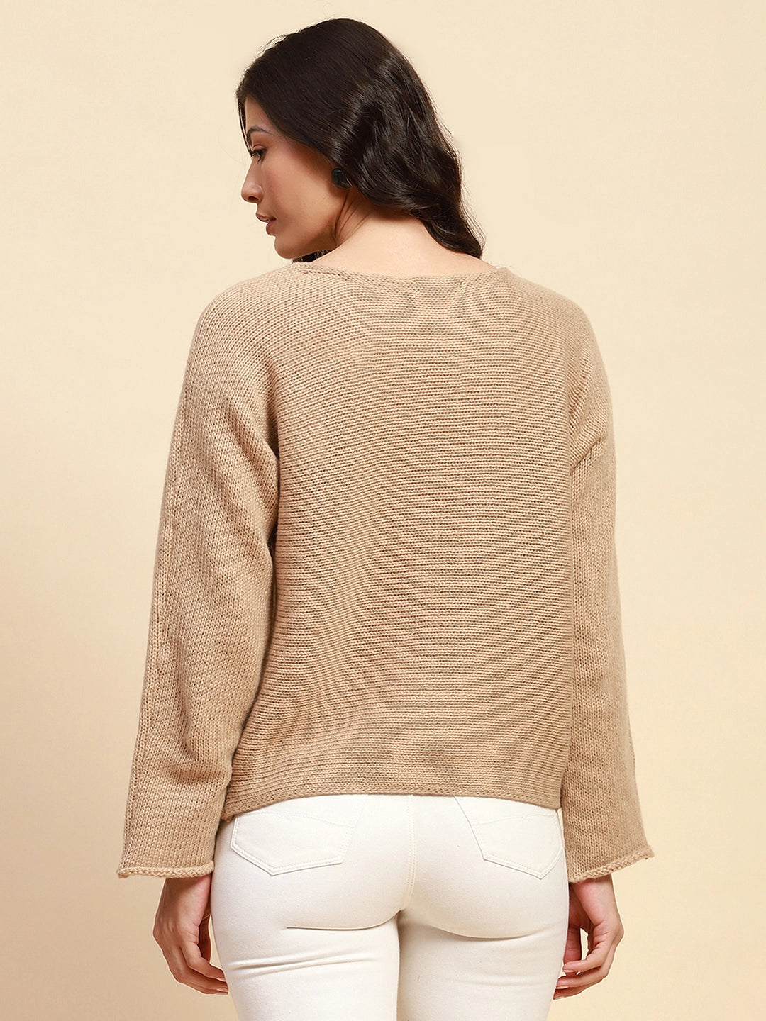 Khaki Loose Pullover - Global Republic