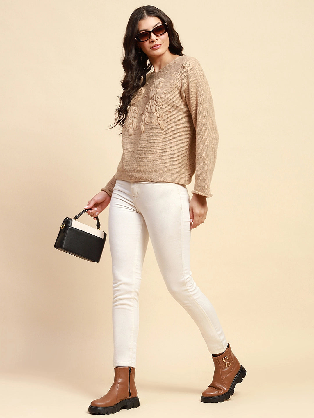 Khaki Loose Pullover - Global Republic
