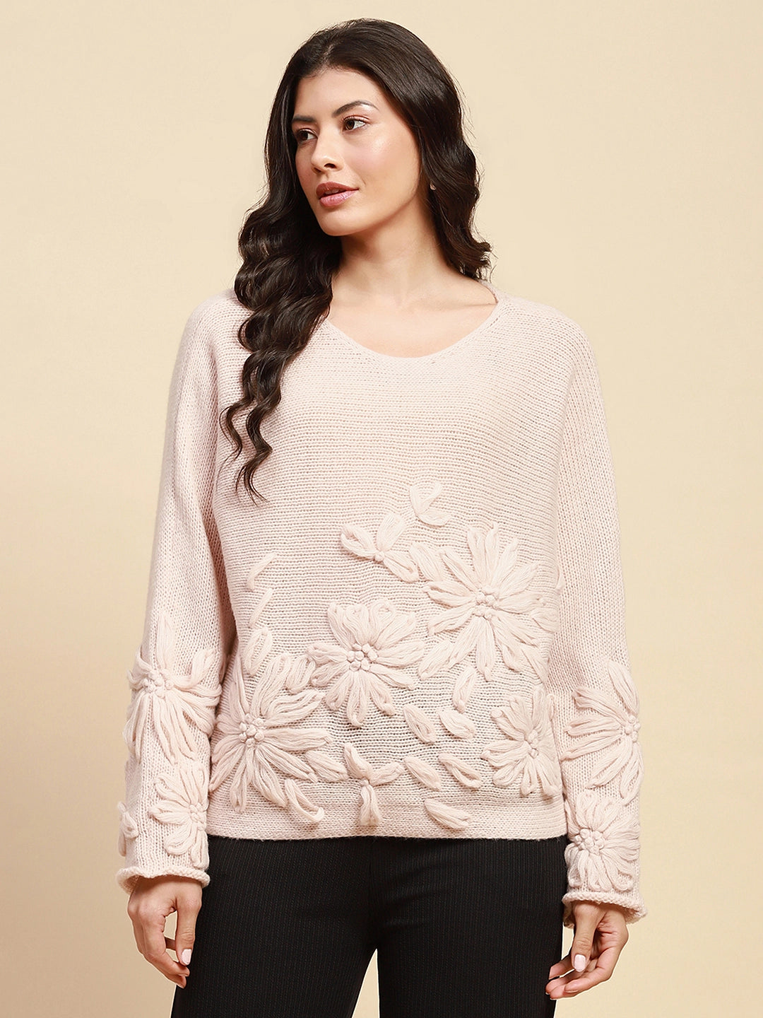 Natural Wool Blend Loose Pullover - Global Republic