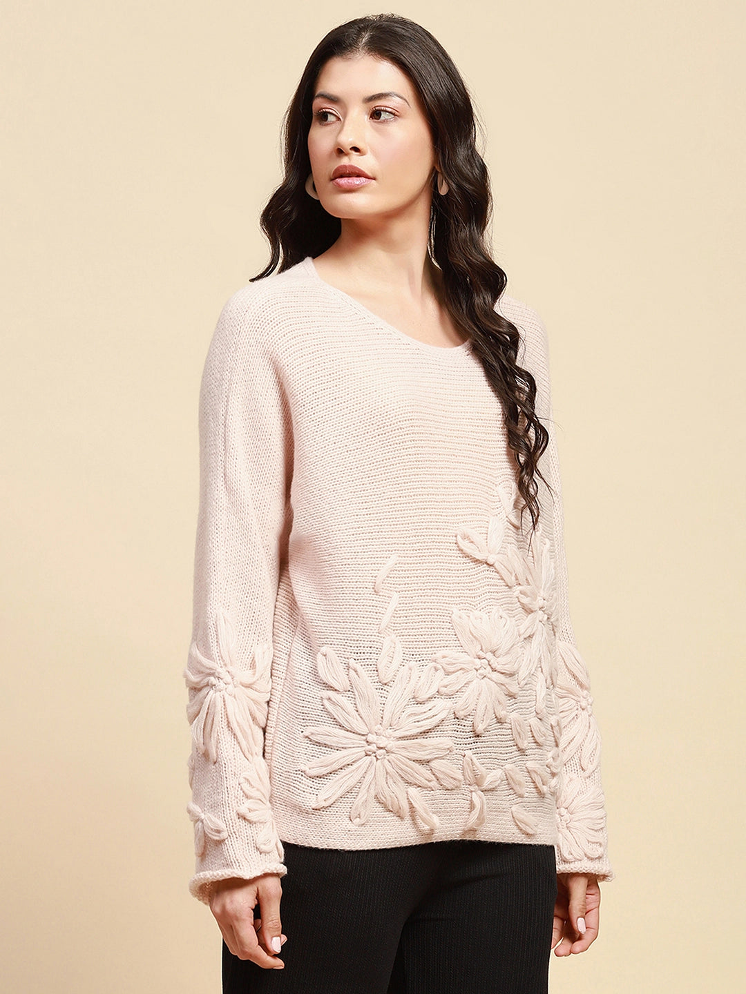 Natural Wool Blend Loose Pullover - Global Republic