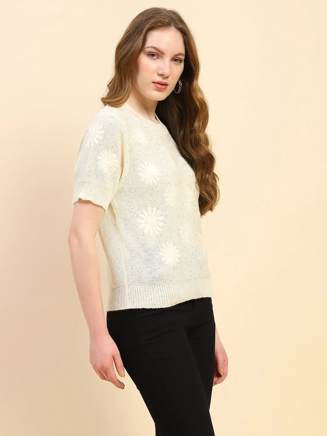 Acrylic Blend Embroidered Pullover - Global Republic