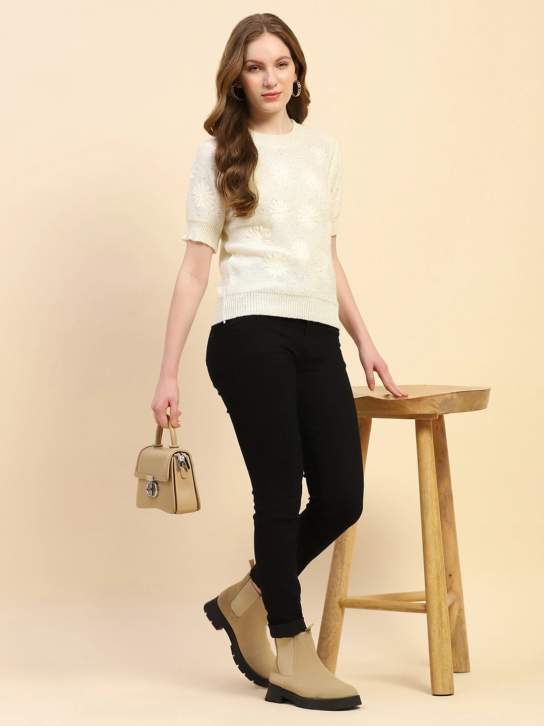 Acrylic Blend Embroidered Pullover - Global Republic