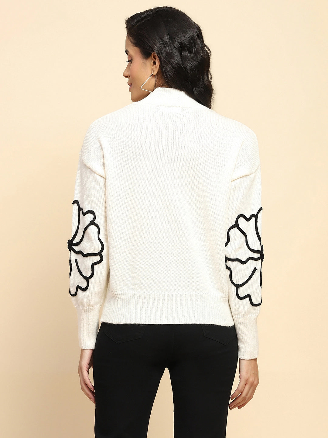 Off White Wool Blend Pullover - Global Republic