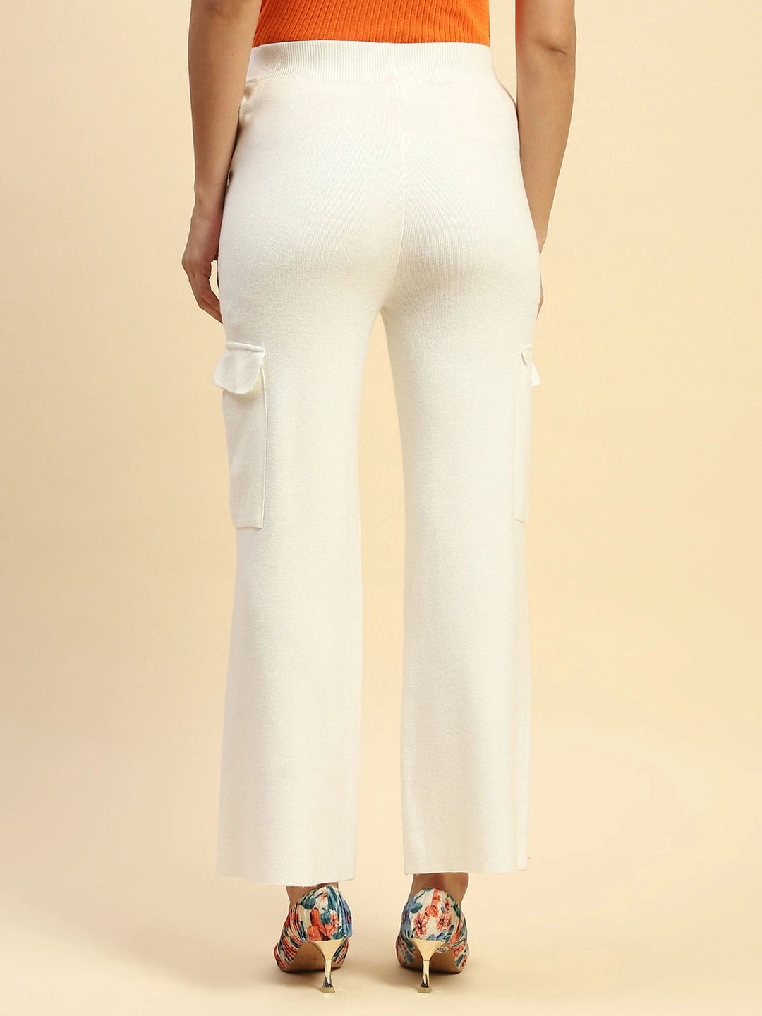 Ecru Viscose Cargo Loose Winter Lower - Global Republic