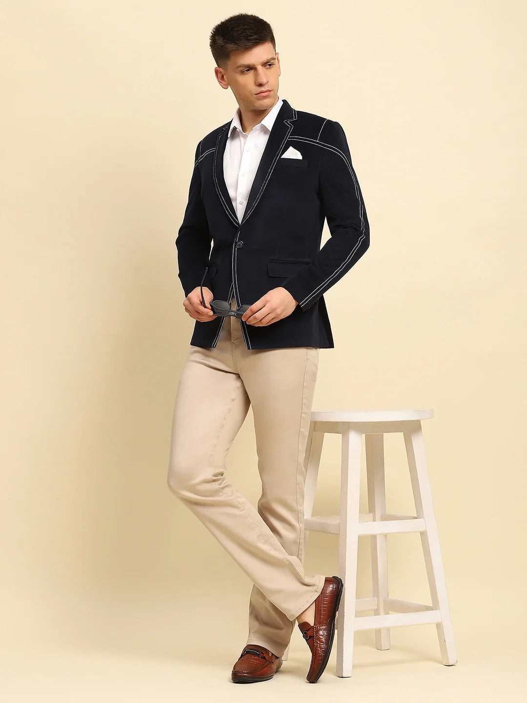 Navy Textured Coat - Global Republic