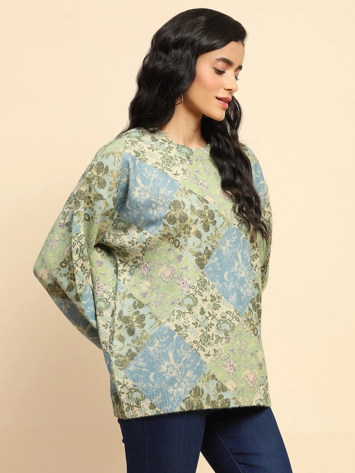 Green Loose Winter Pullover - Global Republic