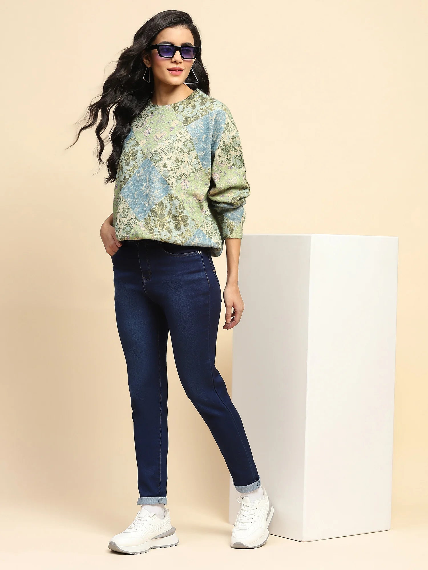 Green Loose Winter Pullover - Global Republic