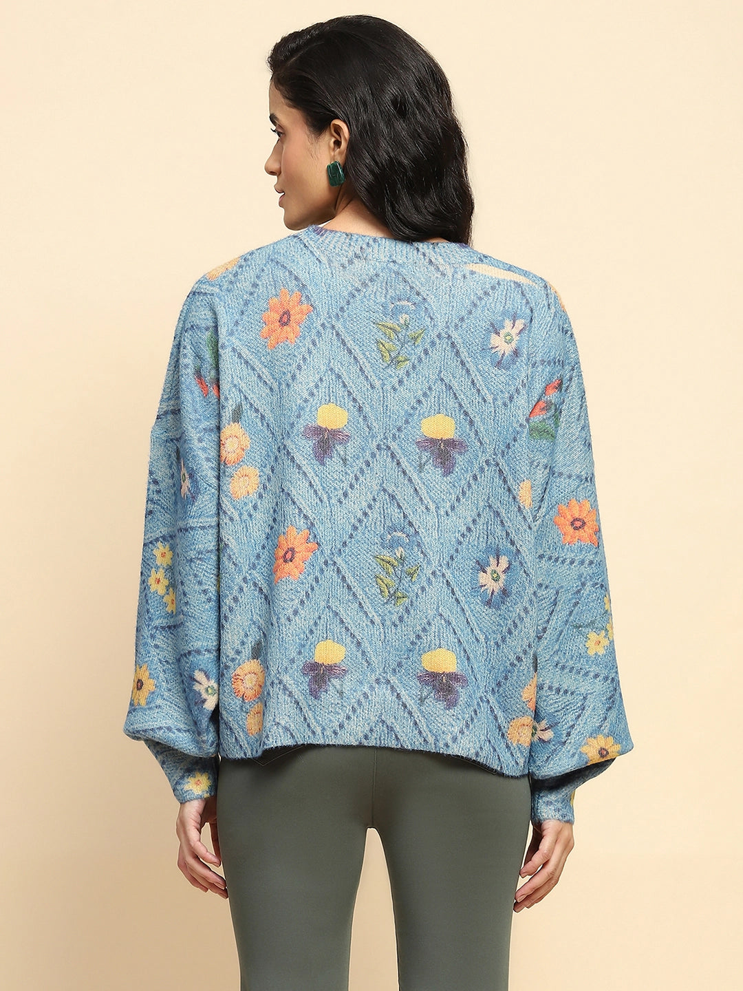 Blue Loose Winter Pullover - Global Republic