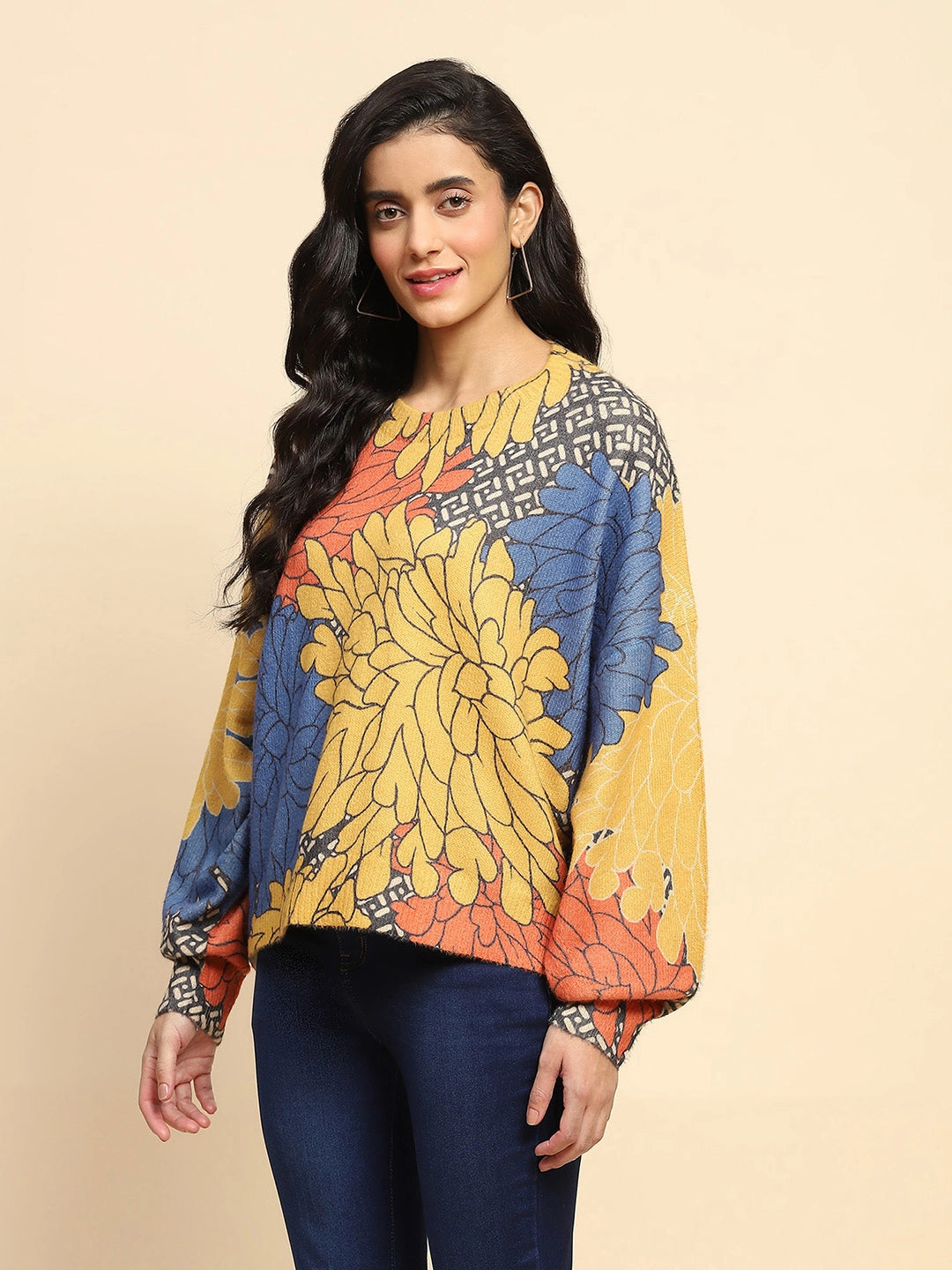 Multicolor Acrylic Loose Winter Pullover - Global Republic