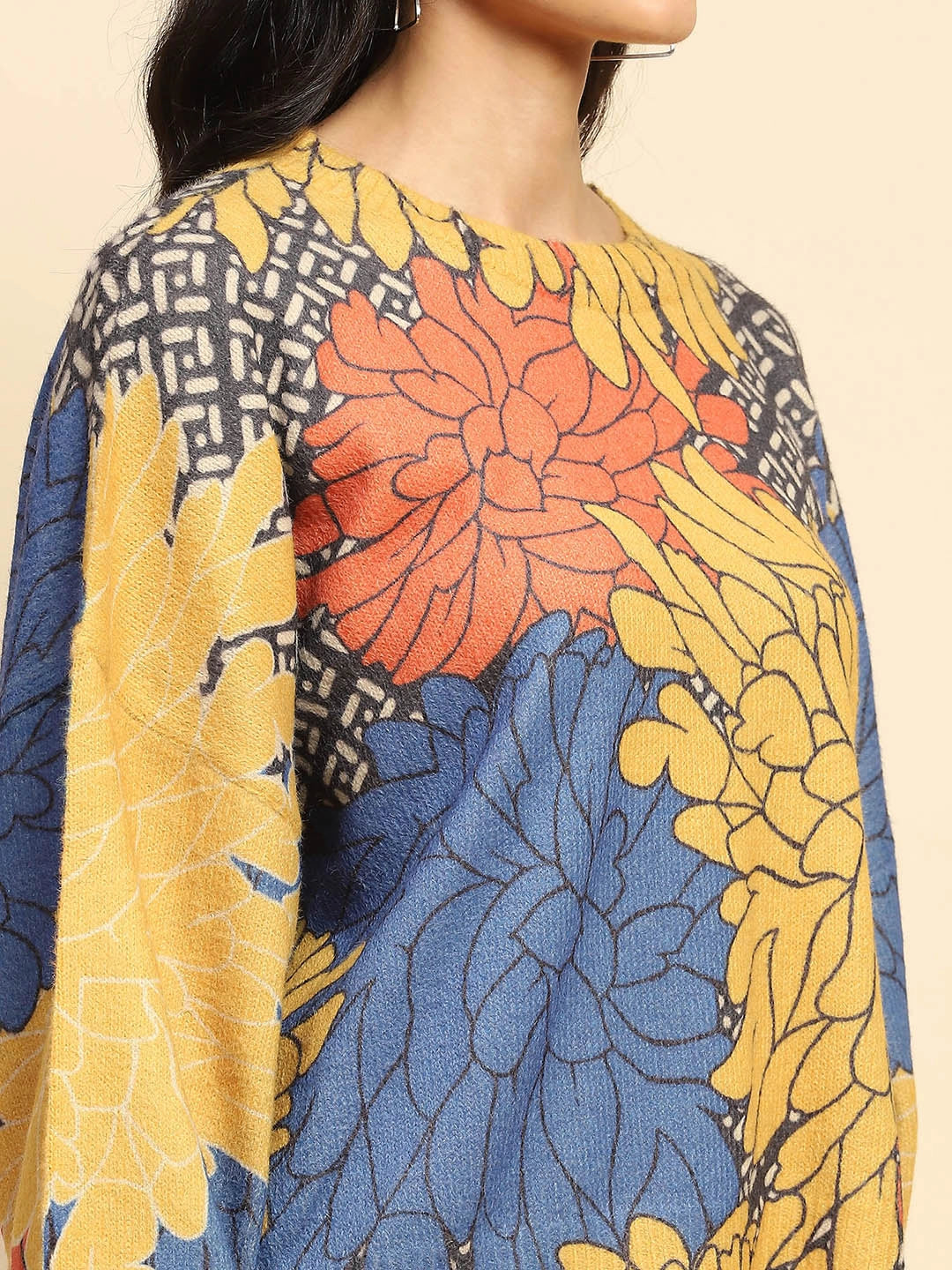 Multicolor Acrylic Loose Winter Pullover - Global Republic