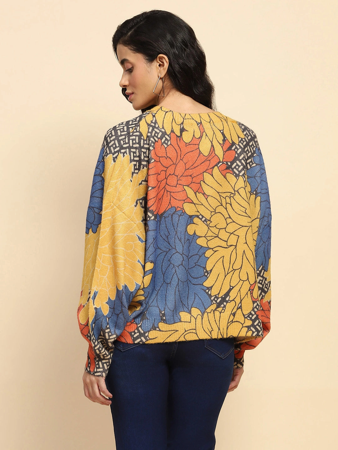 Multicolor Acrylic Loose Winter Pullover - Global Republic