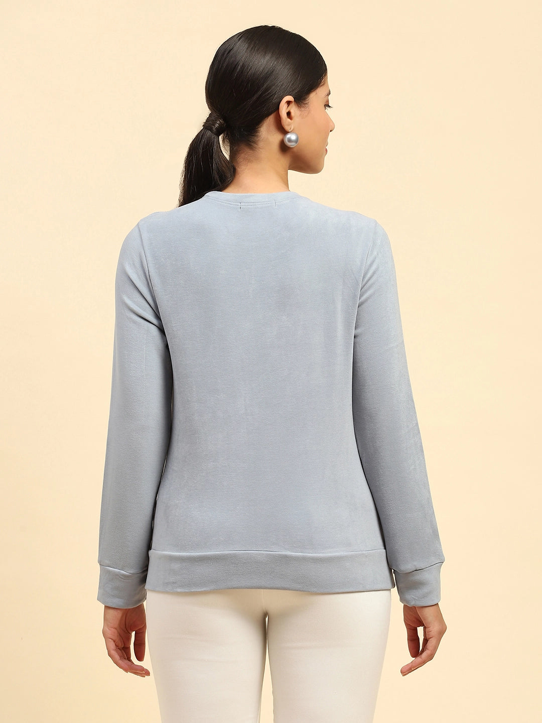 Powder Blue Solid Ultra Soft Sweatshirt - Global Republic