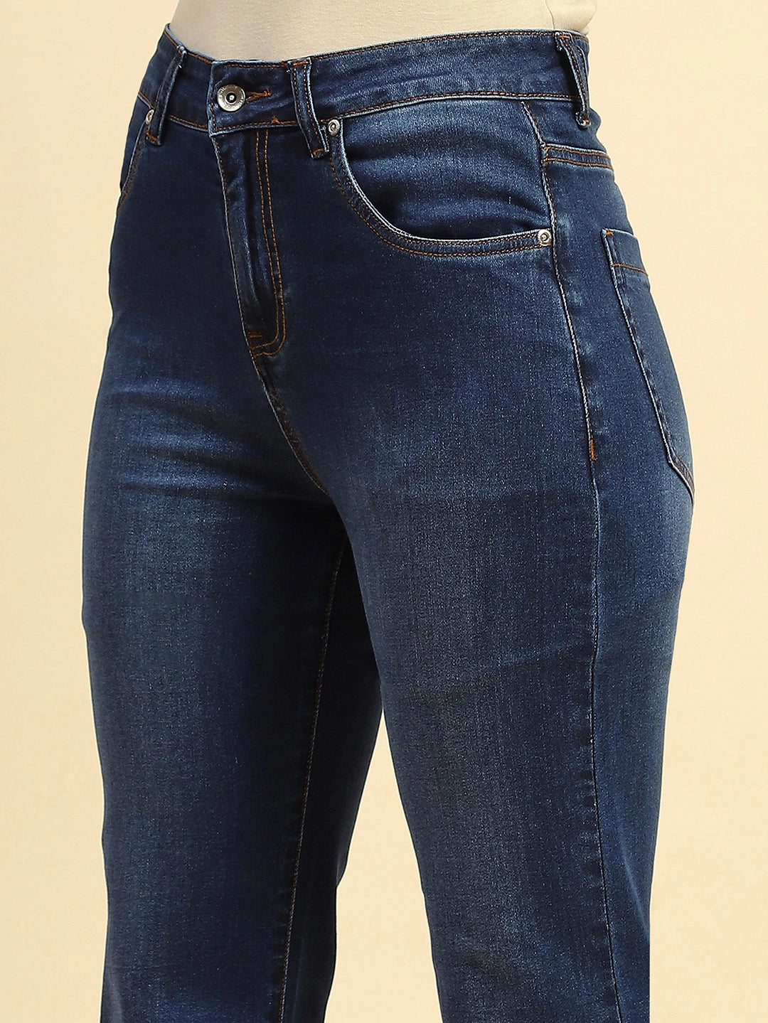 Dark Stone Cotton Blend Straight Fit Jean - Global Republic