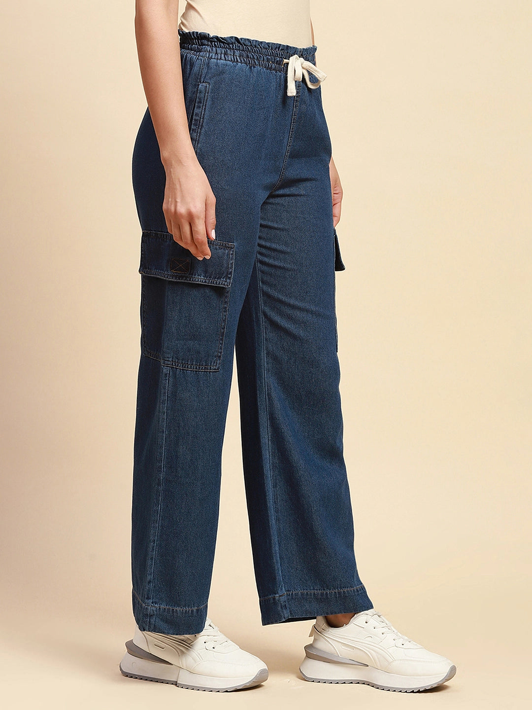 Dark Stone Cotton Blend Loose Lower - Global Republic