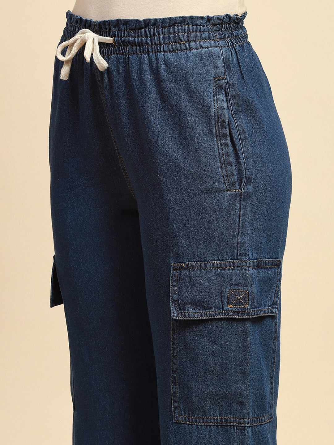 Dark Stone Cotton Blend Loose Lower - Global Republic