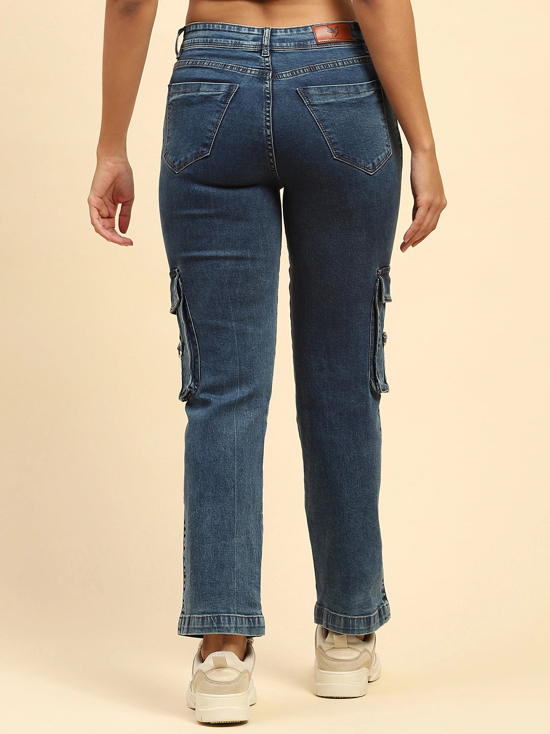 Solid Cotton Blend Straight Fit Cargo - Global Republic