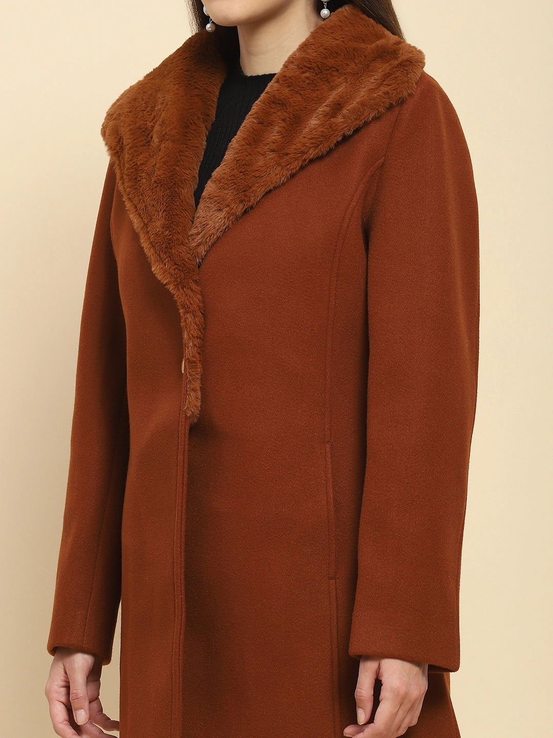 Brown Long Coat For Winter - Global Republic