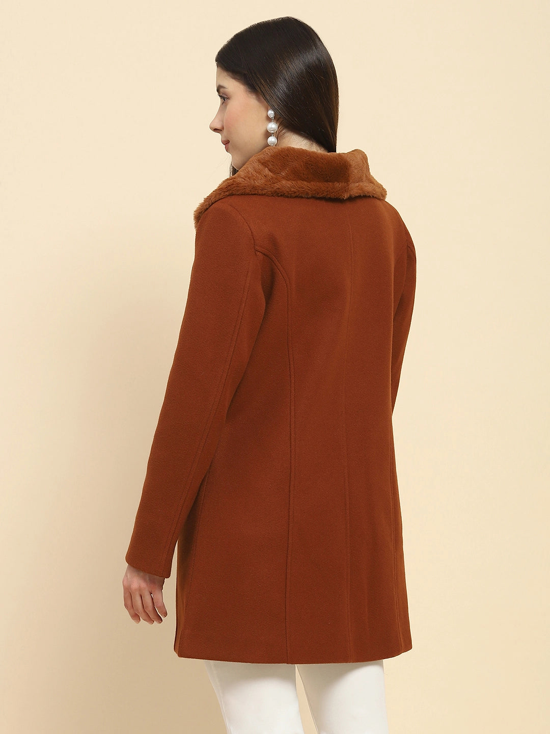 Brown Long Coat For Winter - Global Republic
