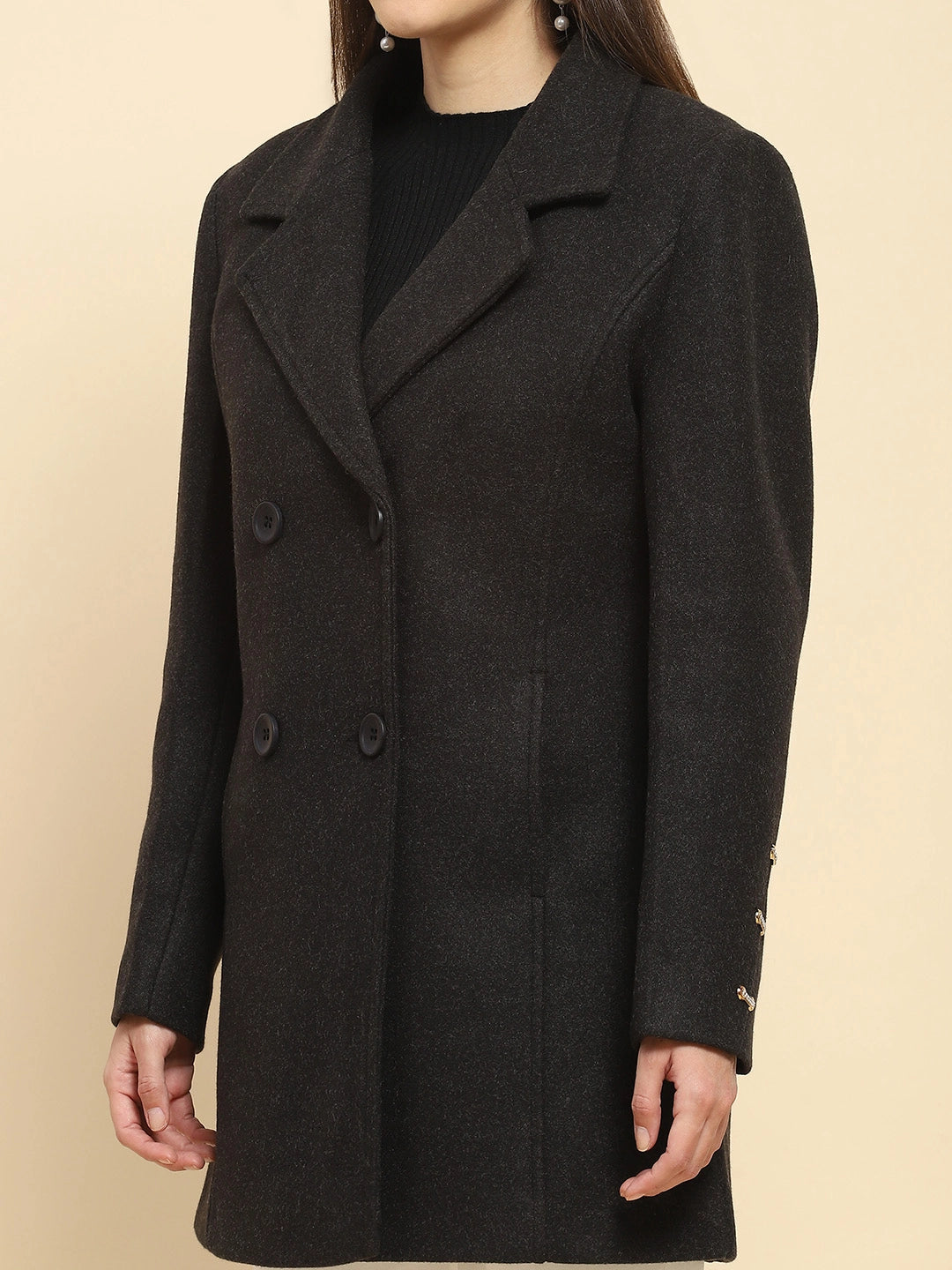 Black Winter Long Coat - Global Republic