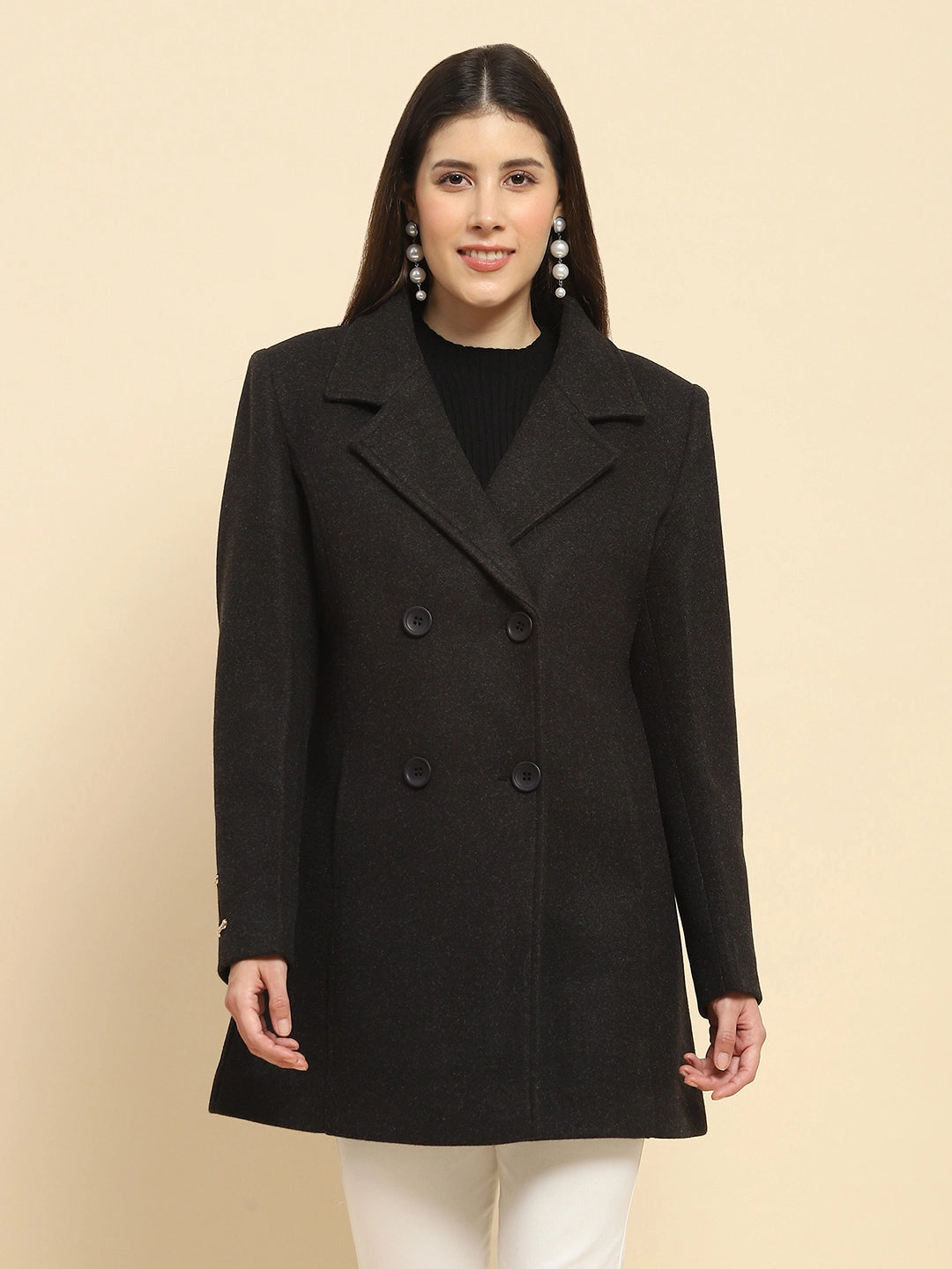 Black Winter Long Coat - Global Republic