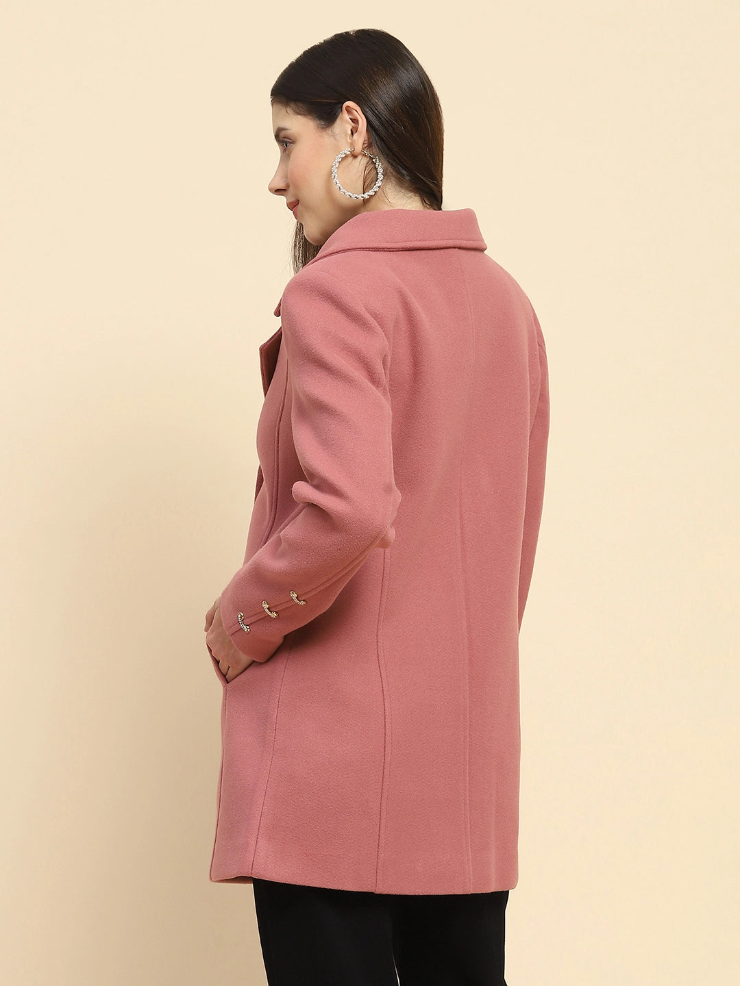 Pink Long Coat For Winter - Global Republic