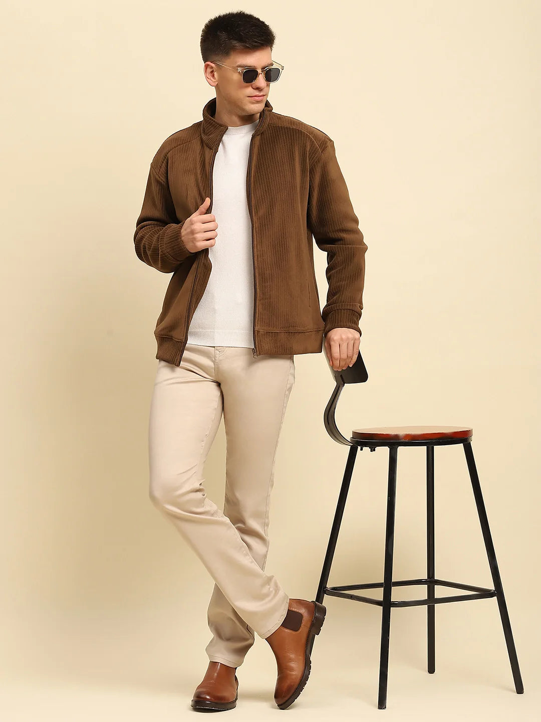 Coffee Solid Jacket - Global Republic