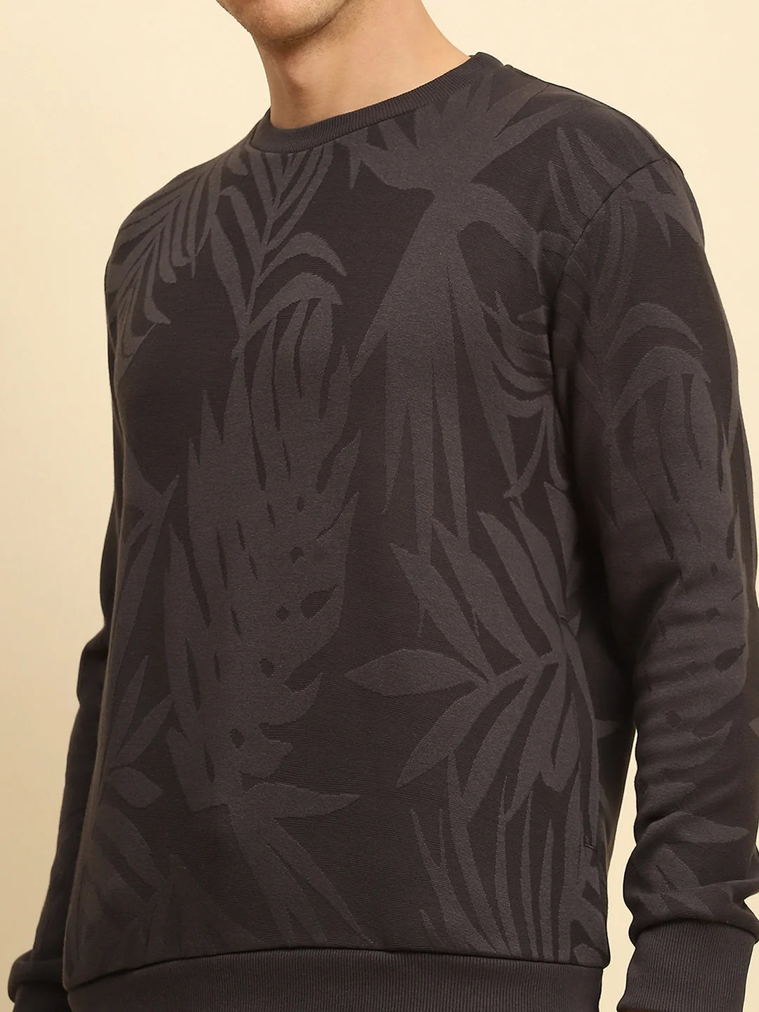 Grey Textured Sweatshirt - Global Republic