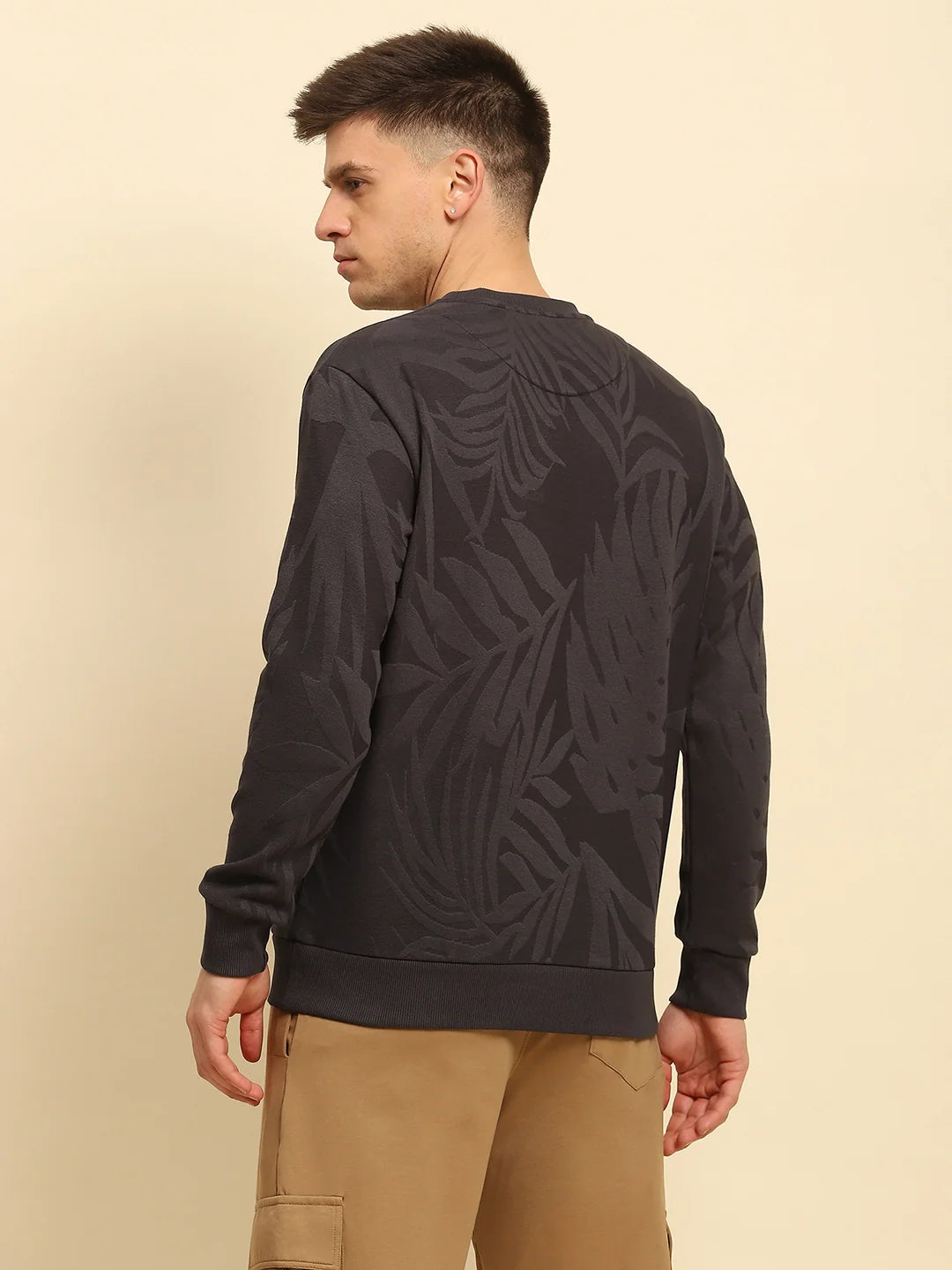 Grey Textured Sweatshirt - Global Republic