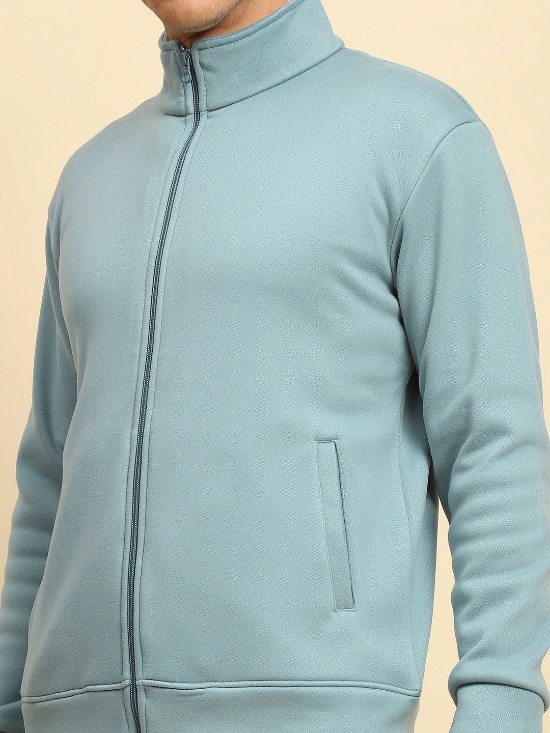 Blue Ploy Blend Solid Sweatshirt - Global Republic