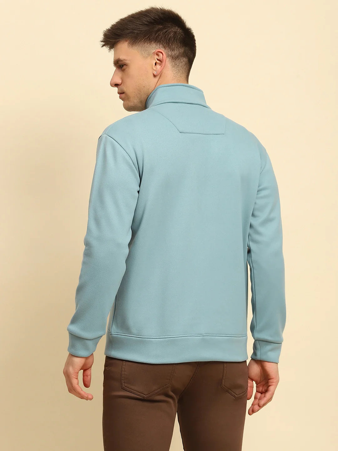 Blue Ploy Blend Solid Sweatshirt - Global Republic