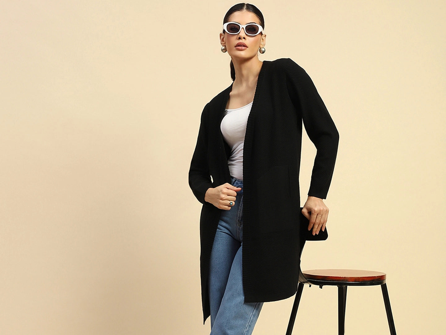 Viscose Loose Fit Winter Shrug - Global Republic