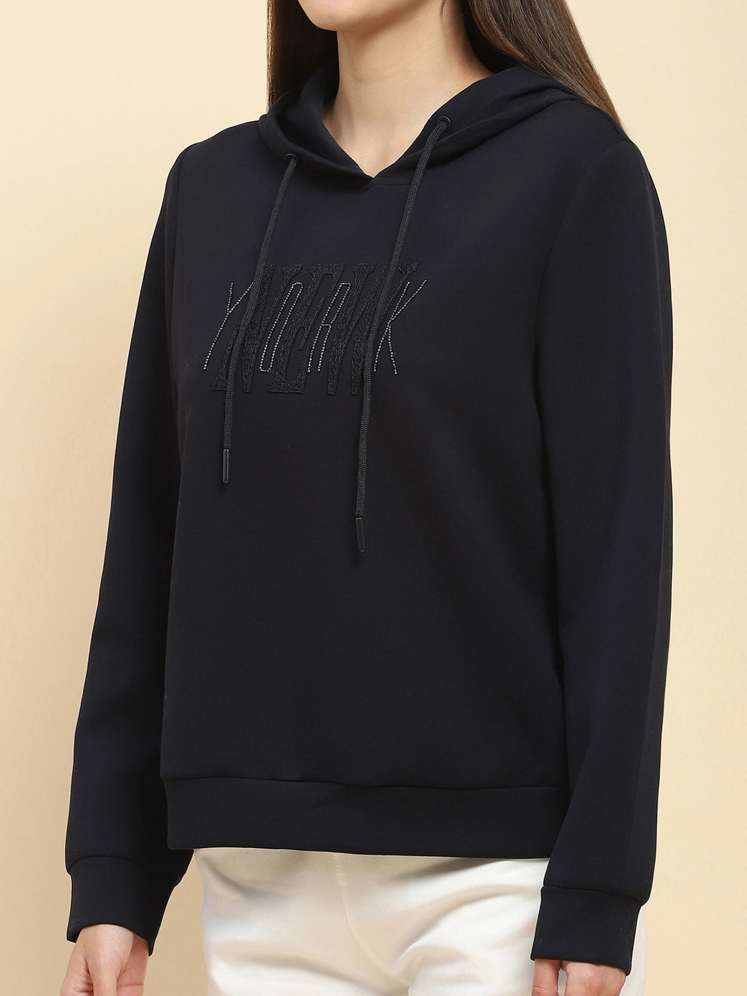 Navy Embroidered Hood Sweatshirt - Global Republic